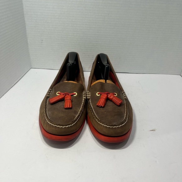 Sperry Brown Loafers with Red Accents - Picture 2 of 4